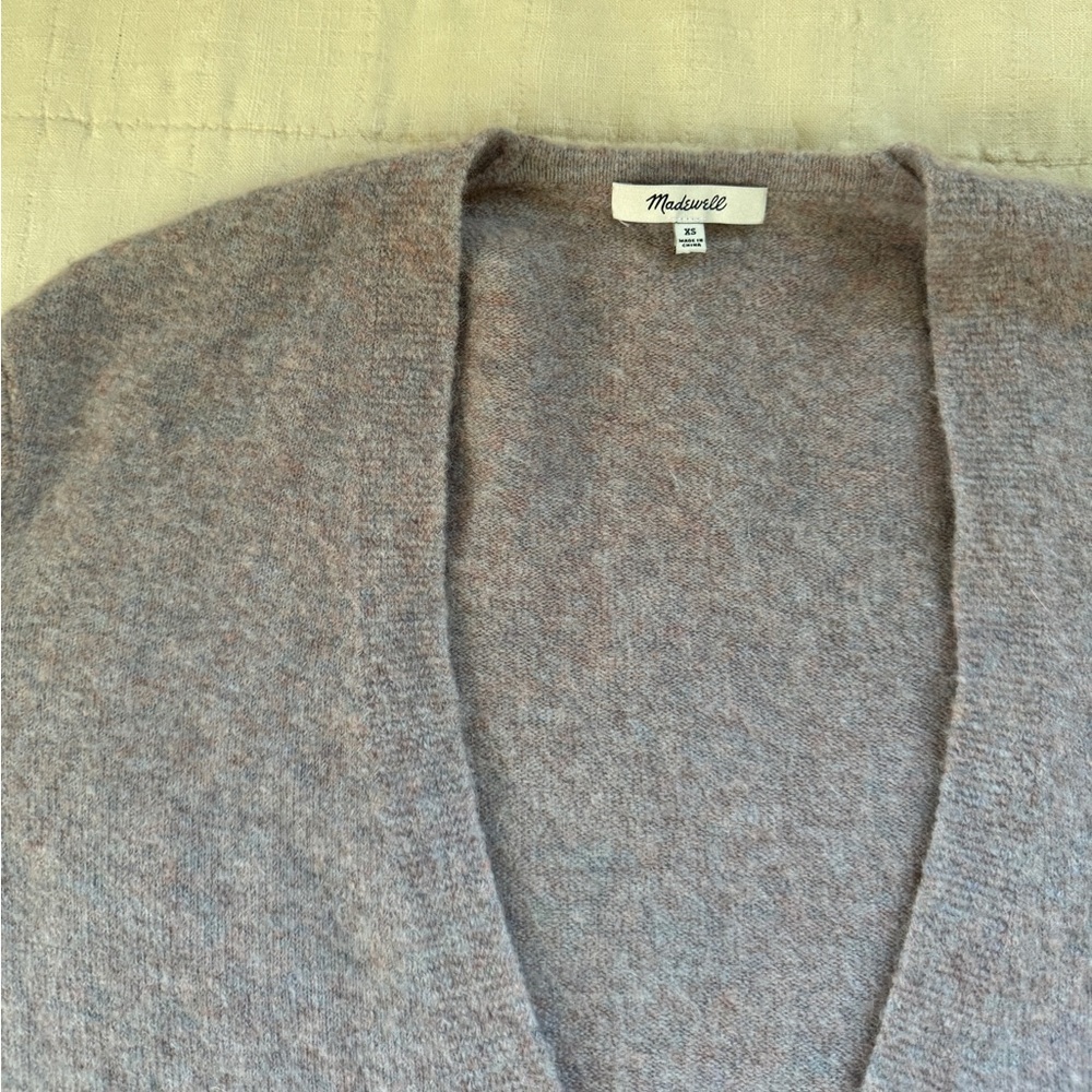 Madewell Grey Merino Wool & Alpaca Cardigan • Size: XS - Picture 3 of 8